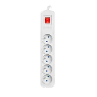 Armac R5 | Regleta de alimentación | sistema antisobretensiones, 5 tomas, cable de 5 m, gris KolorSzary