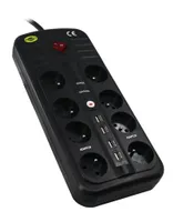 Orvaldi ORV-8PL 4xUSB2.0 | Power strip | with surge protection 3000J, 8 sockets, 4x USB Długość3m