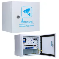 Extralink Atlas | Zewnętrzny switch PoE | 8x RJ45 1000Mb/s PoE, 2x SFP, 120W, aktywne chłodzenie