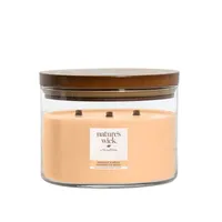 WoodWick Nature's Wick Bergamot & Neroli Velký | Vonná svíčka | 3 dřevěné knoty, 433g