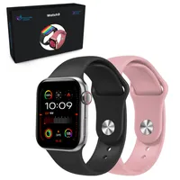 EXTRALINK LIFESTYLE SMARTWATCH WATCH9 SILVER CASE + BLACK/PINK BAND