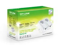 TP-Link TL-PA4010P KIT | Power Line | AV500, 1x RJ45 100Mb/s, Entegre güç soketi, iki adaptörlü Przepustowość przez sieć elektryczną500Mb/s