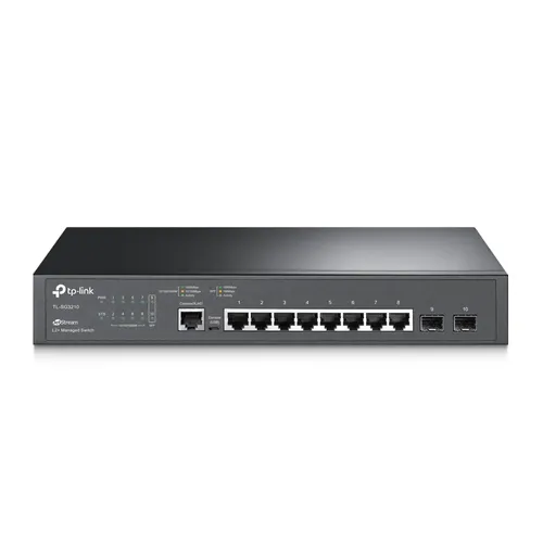 TP-Link TL-SG3210 | Switch | 8x RJ45 1000Mb/s, 2x SFP, Rack, Managed Ilość portów LAN8x [10/100/1000M (RJ45)]
