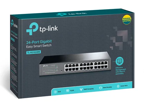 TP-Link TL-SG1024DE | Switch | 24x RJ45 1000Mb/s, Rack/Desktop, Gerenciado Automatyczne MDI/MDI-XTak