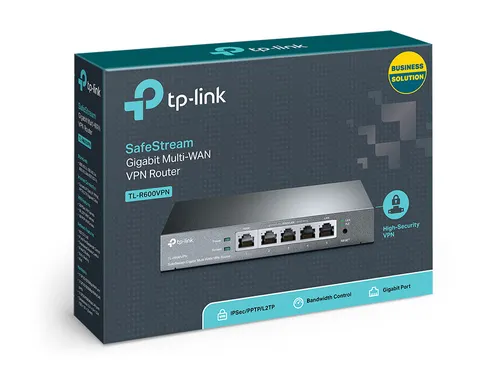 TP-Link TL-R600VPN | Router | 5x RJ45 1000Mb/s, Desktop, VPN SafeStream Częstotliwość wejściowa AC50 - 60