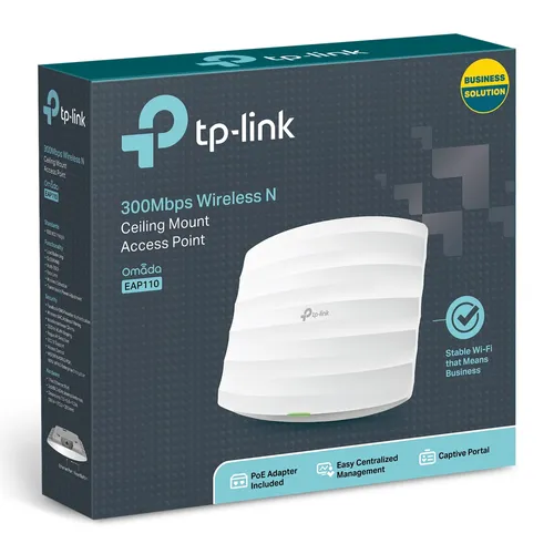 TP-Link EAP110 | Точка доступа | N300, 1x RJ45 100Mb/s Standard sieci LANFast Ethernet 10/100Mb/s