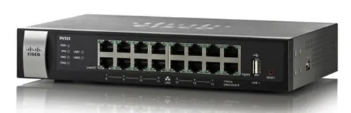 Cisco RV325-K9-G5 | Router | 14x RJ45 1000Mb/s, 2x WAN, VPN, USB Ilość portów LAN16x [10/100/1000M (RJ45)]
