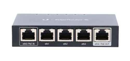 Ubiquiti ER-X | Router | EdgeMAX EdgeRouter, 5x RJ45 1000Mb/s, 1x PoE Geçiş Ilość portów LAN5x [10/100/1000M (RJ45)]
