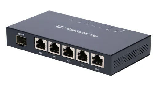 Ubiquiti ER-X-SFP | Router | EdgeMAX EdgeRouter, 5x RJ45 1000Mb/s PoE, 1x SFP Diody LEDStatus