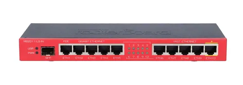 MikroTik RB2011iLS-IN | Router | 5x RJ45 100Mb/s, 5x RJ45 1000Mb/s, 1x SFP Ilość portów LAN5x [10/100M (RJ45)]
