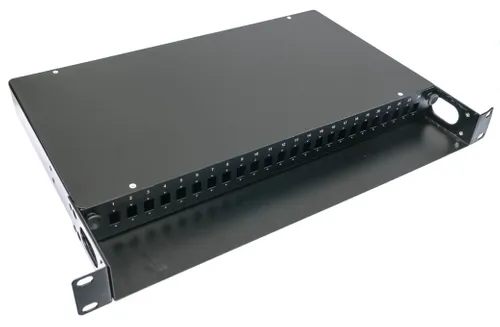 Extralink 24 Core | Patchpanel | für SC-Simplex-Adapter, 24 Port, schwarz KolorCzarny