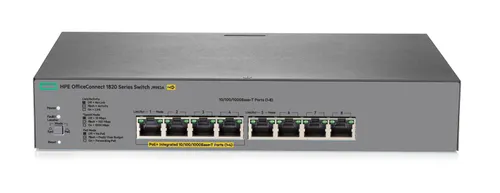 HP 1820-8G-POE+ | Switch | 4x RJ45 1000Mb/s, 4x RJ45 1000Mb/s PoE+, 65W (J9982A) Ilość portów LAN8x [10/100/1000M (RJ45)]
