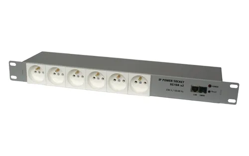 Tinycontrol 6G10A V2 White | Power strip | IP, Rack 19'', 6x AC 230V socket 0