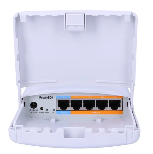 MikroTik PowerBox | Router | RB750P-PBr2, 5x RJ45 100Mb/s, Externí, vodotěsný Ilość rdzeni CPU1