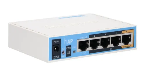 MikroTik hAP | Router WiFi | RB951Ui-2nD, 2,4GHz, 5x RJ45 100Mb/s 2,4 GHzTak