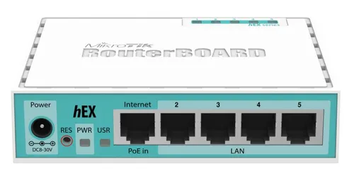 MikroTik RB750Gr2 | Router | 5x RJ45 1000Mb/s Ilość portów LAN5x [10/100/1000M (RJ45)]
