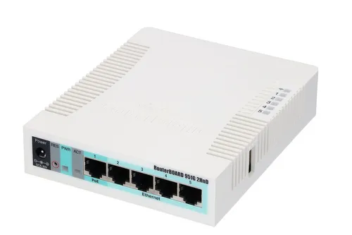 MikroTik RB951G-2HnD | WiFi-Router | 2,4GHz, 5x RJ45 1000Mb/s, 1x USB 2,4 GHzTak