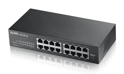 Zyxel GS1100-16 | Switch | 16x RJ45 1000Mb/s, neřízený Ilość portów LAN16x [10/100/1000M (RJ45)]
