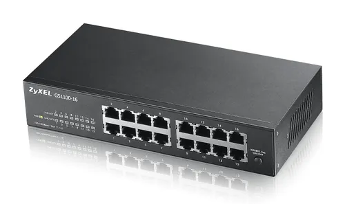 Zyxel GS1100-16 | Switch | 16x RJ45 1000Mb/s, nao gerenciado  Ilość portów LAN16x [10/100/1000M (RJ45)]
