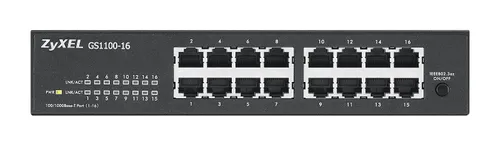 Zyxel GS1100-16 | Switch | 16x RJ45 1000Mb/s, neřízený Standard sieci LANGigabit Ethernet 10/100/1000 Mb/s