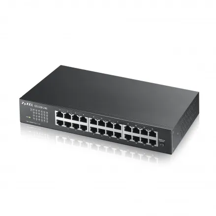 Zyxel GS1100-24E | Switch | 24x RJ45 1000Mb/s, unmanaged Ilość portów LAN24x [10/100/1000M (RJ45)]
