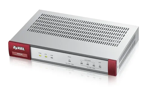 Zyxel USG40 Sicherheits-Firewall | Sicherheits-Gateway | 4x RJ45 1000Mb/s, 1x OPT, 1x USB Ilość portów LAN3x [10/100/1000M (RJ45)]
