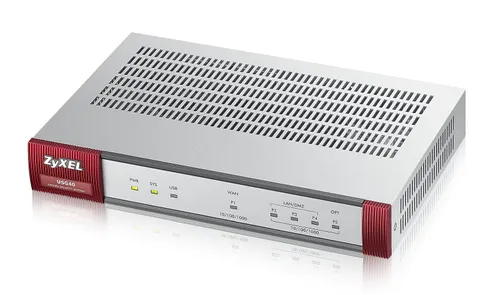 Zyxel USG40 Security Firewall | Brama zabezpieczająca | 4x RJ45 1000Mb/s, 1x OPT, 1x USB Ilość portów LAN3x [10/100/1000M (RJ45)]
