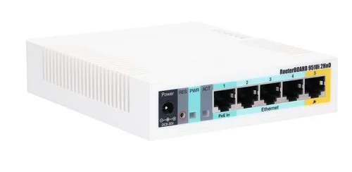 MikroTik RB951Ui-2HnD | Router WiFi | 2,4GHz, 5x RJ45 100Mb/s, 1x USB Czułość odbiorcy802.11g: -96dBm @ 6Mbit/s to -80dBm @ 54Mbit/s
802.11n: -96dBm @ MCS0 to -78dBm @ MCS7