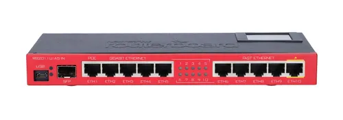MikroTik RB2011UiAS-IN | Router | 5x RJ45 100Mb/s, 5x RJ45 1000Mb/s, 1x SFP, 1x USB, LCD Ilość portów LAN1x [1G (SFP)]
