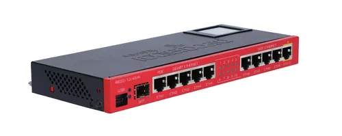 MikroTik RB2011UiAS-IN | Router | 5x RJ45 100Mb/s, 5x RJ45 1000Mb/s, 1x SFP, 1x USB, LCD Diody LEDStatus