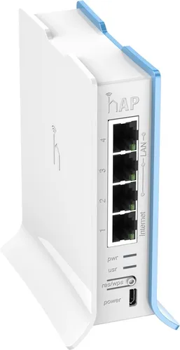 MikroTik hAP Lite-Mast | WiFi-Router | RB941-2nD-TC, 2,4GHz, 4x RJ45 100Mb/s Standardy sieci bezprzewodowejIEEE 802.11g