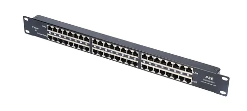 Extralink 24 Portový  | PoE Injector | 24x 100Mb/s RJ45, Kryt Rack Diody LEDStatus