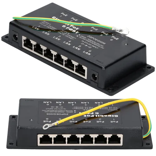 Extralink 6 портов | PoE инжектор Gigabit Ethernet | 6x 1000Mb/s RJ45 Ilość portów LAN6x [10/100/1000M (RJ45)]

