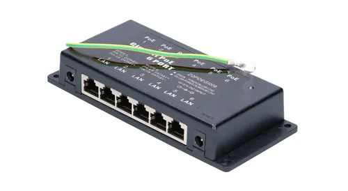 Extralink 6 Portový  | Gigabit PoE Injector | 6x 1000Mb/s RJ45 Gniazdko wyjścia DCTak