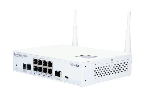 MikroTik CRS109-8G-1S-2HnD-IN | Switch | 8x RJ45 1000Mb/s, 1x SFP, 2,4GHz WiFi Ilość portów LAN1x [1G (SFP)]
