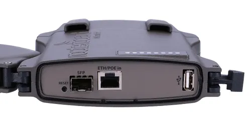 MikroTik NetMetal 5SHP | CPE | RB921UAGS-5SHPacD-NM, 5GHz, 1x RJ45 1000Mb/s, 1x SFP, 1x USB Diody LEDStatus, Moc sygnału