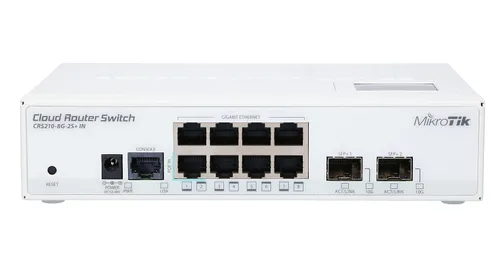 MikroTik CRS210-8G-2S+IN | Schalter | 10x RJ45 1000Mb/s, 2x SFP+ Ilość portów LAN10x [10/100/1000M (RJ45)]
