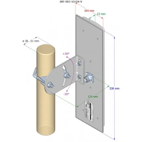 Interline VP-12/24 | sector antenna | 12dBi 2.4GHz Typ antenySektorowa