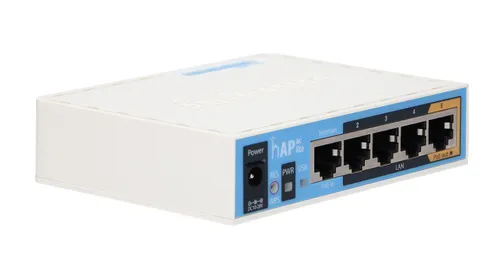 MikroTik hAP ac lite | WiFi Router | RB952Ui-5ac2nD, Dual Band, 5x RJ45 100Mb/s Ilość portów Ethernet LAN (RJ-45)5
