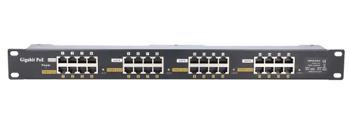 Extralink 16 Port | PoE инжектор Gigabit Ethernet | 16x 1000Mb/s RJ45, установка в стойку Prędkość transmisji danychGigabit Ethernet
