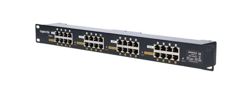 Extralink 16 Portový | Gigabit PoE Injector | 16x 1000Mb/s RJ45, Rackový kryt Gniazdko wyjścia DCTak