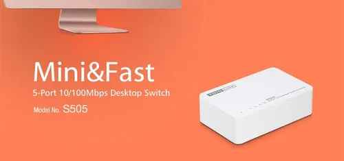 Totolink S505 | Schalter | 5x RJ45 100Mb/s, Desktop Diody LEDDziałanie, LAN, Zasilanie, Sieć WAN