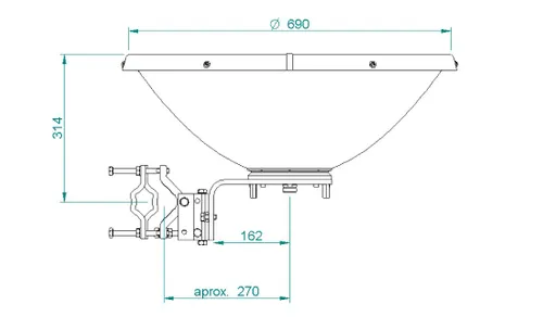 Jirous JRMC-680 10/11 | Parabolantenne | 10,1  â€“ 11,7 GHz, 34dBi, speziell für Mimosa B11 Typ antenyKierunkowa