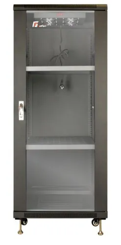 Getfort 27U 600x1000 | Racková skříň | stojící , 2 pĂłĹ‚ki, 4 ventilátory 1