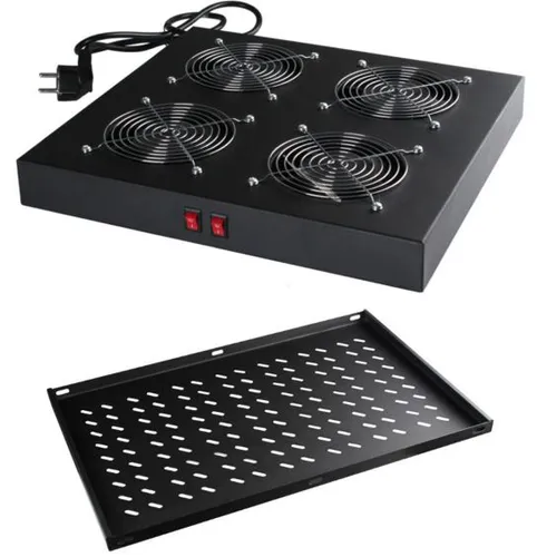 Getfort 27U 600x1000 | Racková skříň | stojící , 2 pĂłĹ‚ki, 4 ventilátory 2