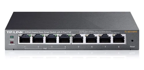 TP-Link TL-SG108PE | Schalter | 8x RJ45 1000Mb/s, 4x PoE, 55W, Desktop, Verwaltet Ilość portów LAN8x [10/100/1000M (RJ45)]
