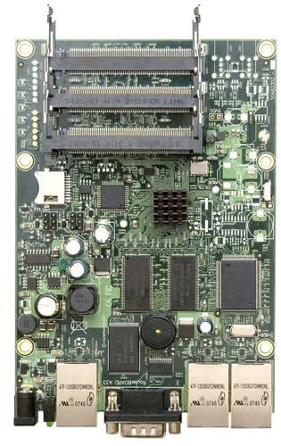 MikroTik RB433AH | Маршрутизатор | 3x RJ45 100Mb/s, 3x miniPCI, 1x microSD Ilość portów LAN3x [10/100M (RJ45)]
