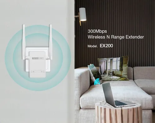 Totolink EX200 | WiFi Extender | 300Mb/s, 2,4GHz, 1x RJ45 100Mb/s, 2x 4dBi Automatyczne MDIX IEEETak