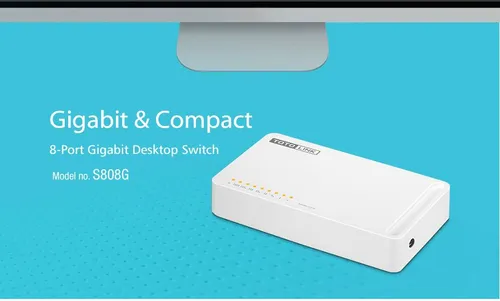 Totolink S808G | Switch | 8x RJ45 1000Mb/s Gigabit, Kryt Desktop Częstotliwość wejściowa AC50 - 60