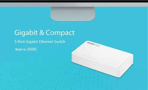 Totolink S505G | Switch | 5x RJ45 1000Mb/s Gigabit, Kryt Desktop Diody LEDDziałanie, Link, Zasilanie